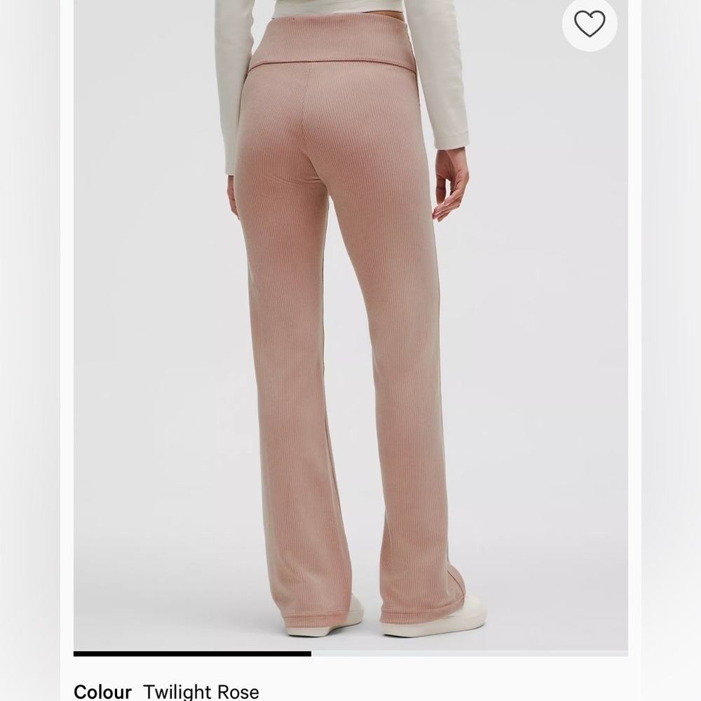 Lululemon softstreme ribbed leggings/pants size 8 regular- twilight rose (color)